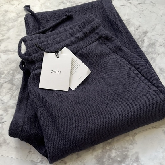 ONIA Brushed Back Terry Jogger Soft Navy Women’s Size Medium NWT - Picture 13 of 14